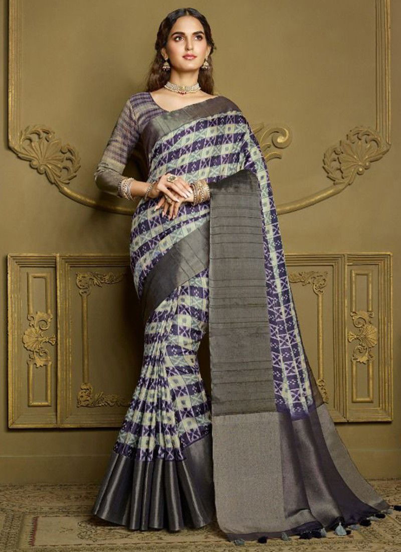 Purple Colour Chapai vol 4 Joh Rivaj Chapa Silk Printed Saree Collection 9506